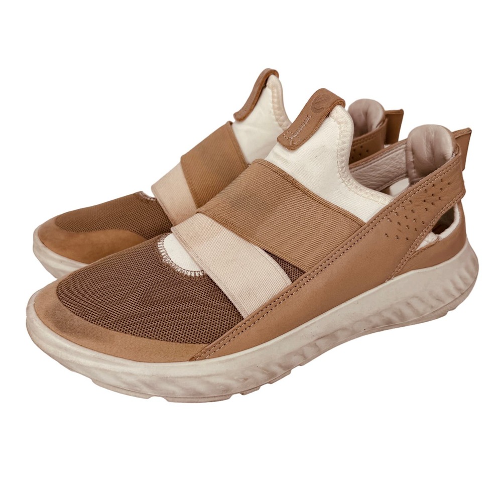 Ecco St.1 Lite Comfort Shoes Sneakers Round Toe Slip On Brown Womens Size 6